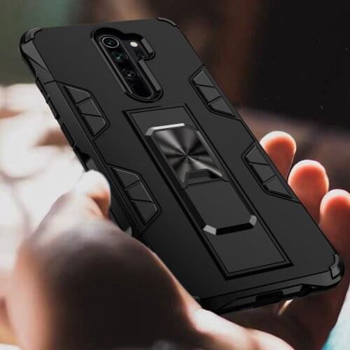 Heavy Duty Protection Armor Shockproof Case For Xiaomi Redmi Note 9s 7 8 9 ProMax Magnetic Kickstand Silicone Hard PC Back Cover