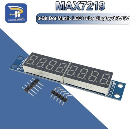 MAX7219 LED Dot Matrix 8 Digit Digital Tube Display Control Module 3.3V 5V Microcontroller Serial Driver 7-segment For Arduino