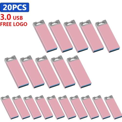 Bulk 20pcs free logo USB 3.0 Pen Drive 128GB 64GB 32GB 16GB 8GB 4GB Waterproof USB Stick Metal USB Flash Real Capacity usb stick