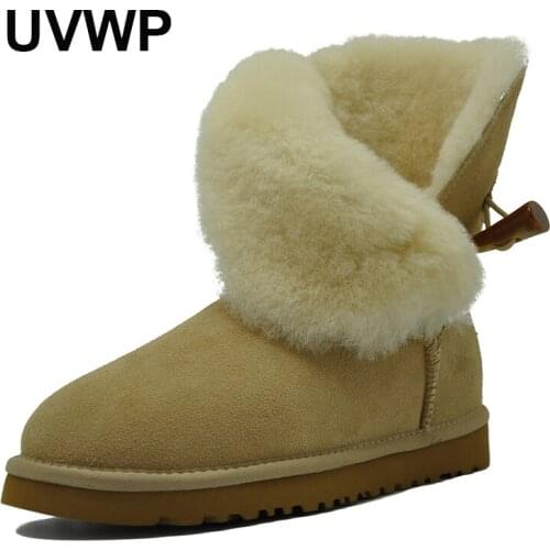 UVWP Wholesale/Retail High Quality Womens Australia Classic Snow Boots Real Leather Natural Fur Winter Boots Womens Warm Shoes