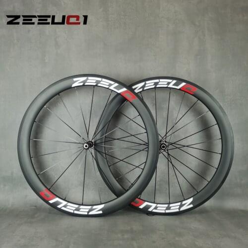 ZEEUQI 700C road carbon wheels 50mm depth clincher/tubeless/Tubular Road bike carbon wheelset with novatec/dt hub Custom logo
