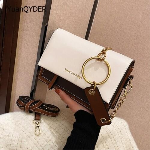 Famous Brand Women Shoulder Bags Designer Contrast Colo Handbag and Purse High Quality Leather Crossbody Bags Fashion Chains Bag