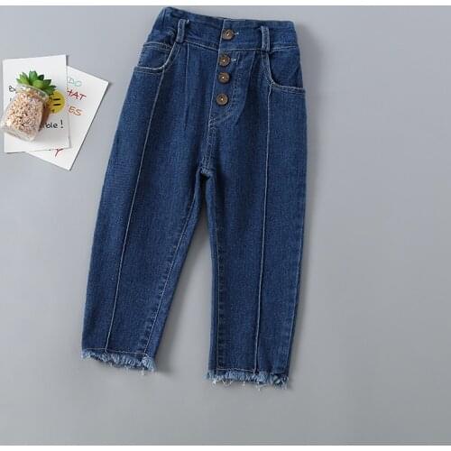 2-7 years High quality girls denim jean 2019 spring autumn new fashion solid kid children girl clothes