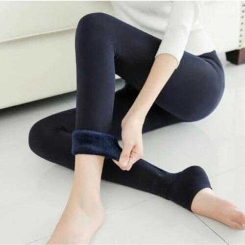 Women high waist thermal plush leggings, lined winter tights, yoga pants, winter warm clothing