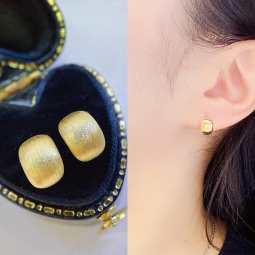 18K Gold Earring for Women Real Gold Jewelry Anillos De Bizuteria Anillos Mujer Gemstone Earrings Box Engagement Femme Earring