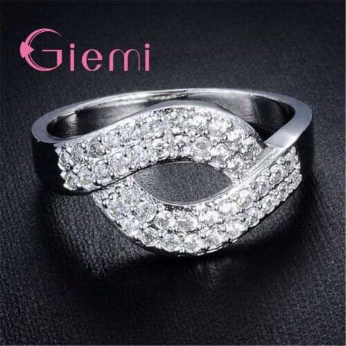 925 Sterling Silver Top Sale New Trendy Ring Cubic Zircon Fashion Women Engagement Anniversary Wedding Finger Rings