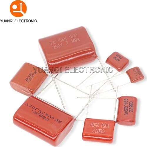 10PCS 63V 100V 250V 400V 450V 630V 2000V CBB Polypropylene film capacitor 101 103 104 105 125J 221 222 223 224 225 332 333 334