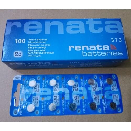 100Xrenata Silver Oxide Watch Battery 373 SR916SW 916 1.55V 100% original brand renata 373 renata916 battery