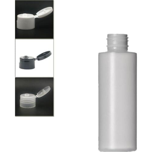 120ml empty plastic soft bottle ,natural-colored HDPE cylinder round with black/white/transparent Flip Tops X5