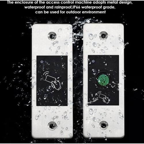 125KHZ Metal Access Control Waterproof Embedded RFID Reader Keyless Door Opener Fingerprint Access Control All-in Machine