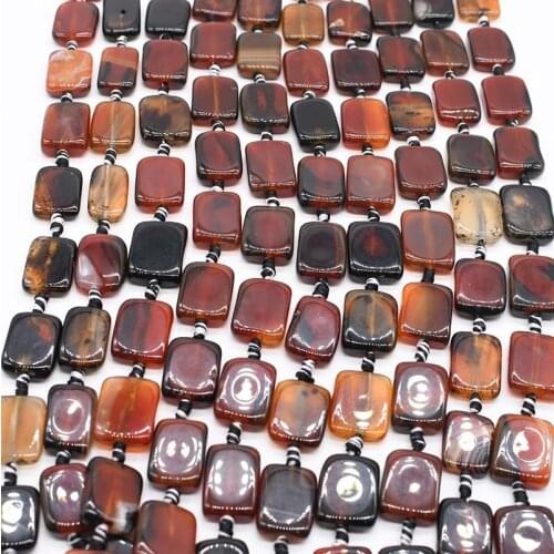 2 strands/lot 21mm Natural brown rectangle Agates smooth stone beads For DIY Necklace Jewelry Making Loose 15" Free Shipping