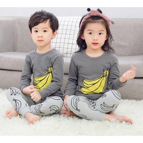 2020 Autumn Winter Baby Girls Clothes Cartoon Childrens Pajamas Set Boy Pyjamas Kids Homewear Nightwear Kids Girl Boy Sleepwear