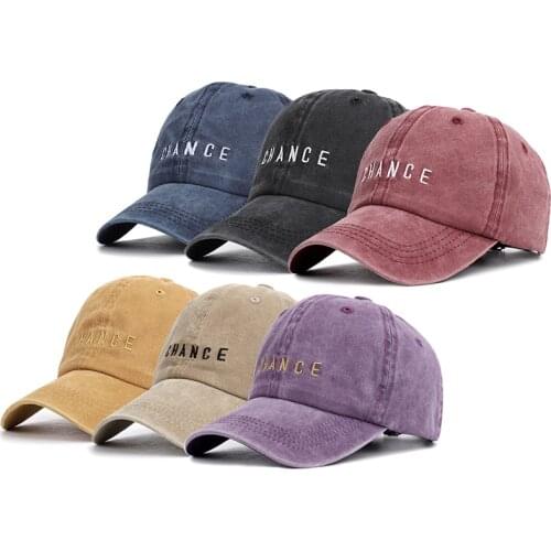 2019 Fashion CHANCE Letters Embroidered Baseball Cap High Quality Casual Hat Spring Man Woman Adjustable Washed Cotton Vintage