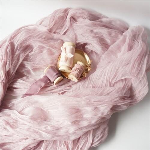 3mts/pc Photo Backdrop Plicated Fabric Gauze Kerchief Wedding Birthday Party Birthday Photo Backdrop Photocall Photo Studio