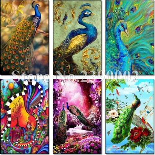 DIY 5D peacock Diamond Painting Cross Stitch square Diamond Embroidery Mosaic Animal Series full Rhinestone picture Home Decor