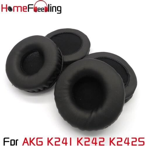Homefeeling Ear Pads For AKG K241 K242 K242S Earpads Round Universal Leahter Repalcement Parts Ear Cushions