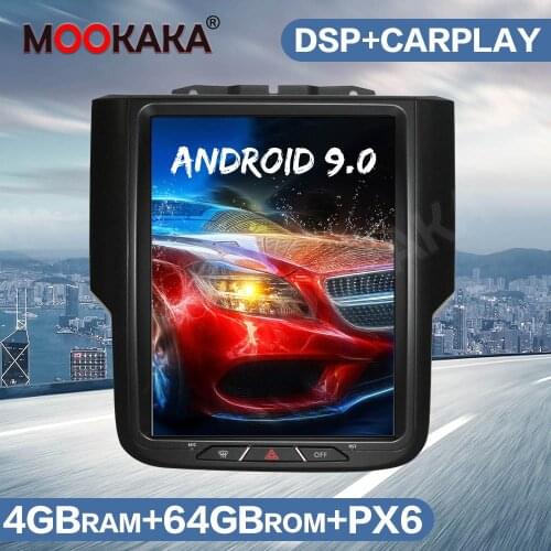 Tesla Style Android 9.0 64GB Car Multimedia Player GPS Navigation For Dodge RAM 2014-2019 Car Radio Tape Recorder Head Unit DSP