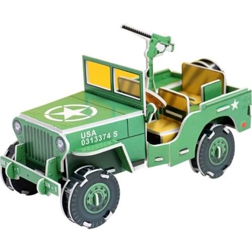 D7WF 3 D Puzzle Kids DIY Cardboard 3D Building Puzzle Model Blocks Cartoon Garden Zoo Pink Castle Frigate Windmill House