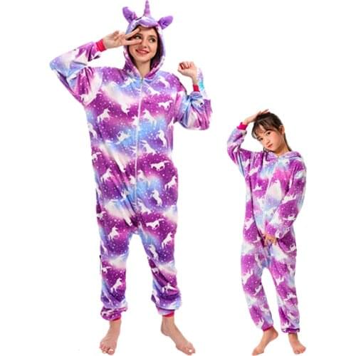 Children Pajamas Winter Sleepwear Boys Onesies Girls Pajamas Set Cute Stitch Unicorn Totoro Animal Kids Pyjama Pijama Homewear