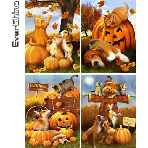 Evershine 5D DIY Diamond Embroidery Cat Cross Stitch Kit Diamond Painting Dog Animal Rhinestone Picture Home Decor Gift