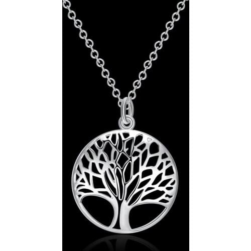 European and American fashion hollow tree ladies necklace S925 sterling Silver color pendants wholesalers factory direct N802