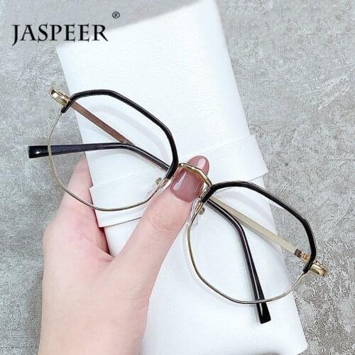 JASPEER Vintage Anti Blue Light Eye Glass Men Retro Computer Glasses Blue Light Blocking Frame Women Optical Frames