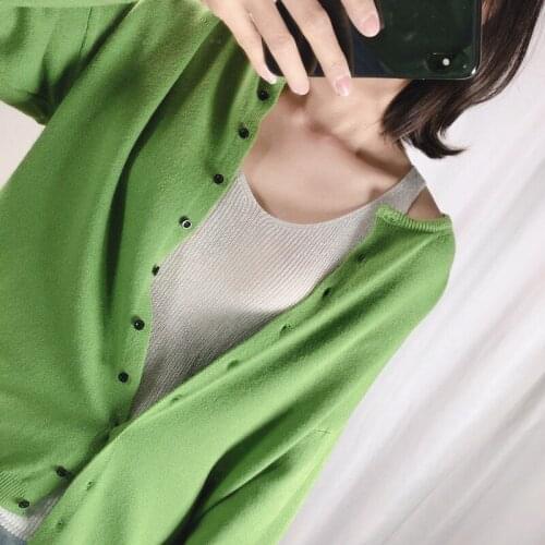 Autumn Round Neck Loose Literary Knit Cardigan Sweater Coat Casual Womens Shirt Knitting Blusa Solid Single-breasted Tops f1254