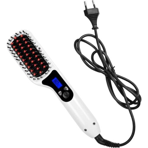 Langoa Ceramic Hair Straightening Brush LCD Comb Hair Straightener Comb Electric Straight Iron Electric Hair Brush