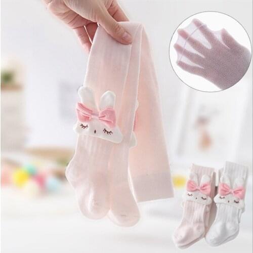 Spring Summer New Tights For Girls Toddler Tights Girl Cartoon Rabbit Girls' Leggings Mesh Thin Flower Pink Baby Pantyhose