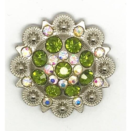 Cowgirl Crystal Leather Decorative Buckle Concho Metal Diamond Flower Ribbon Concho Screw Clothing Accessories