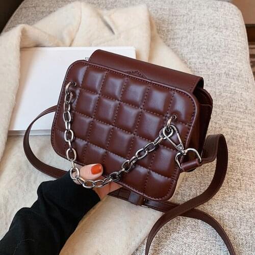 Lattice Mini PU Leather Crossbody Bags for Women 2021 Winter Luxury Trend Shoulder Cross Body Handbags Branded Hand Bag