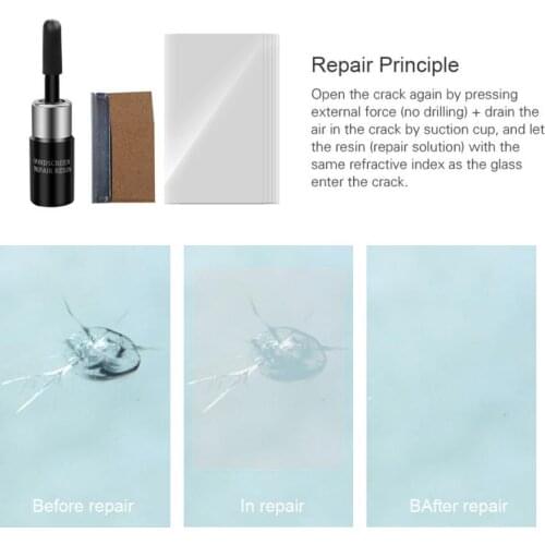 Windshield Repair Kit Quick Fix Car Cracked Glass Windscreen Repair Tool Kit Resin Sealer DIY Auto Window Screen Waloc Glue