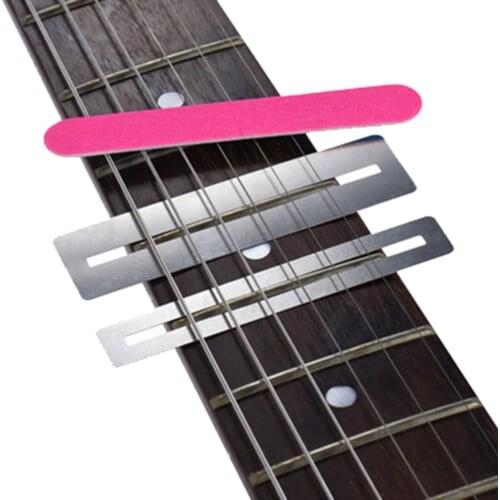 IRIN 3Pcs/set Guitar fret Repairing Tool Set Stainless Steel Protector shims & Sanding Polish Musical instrument sand bar gasket