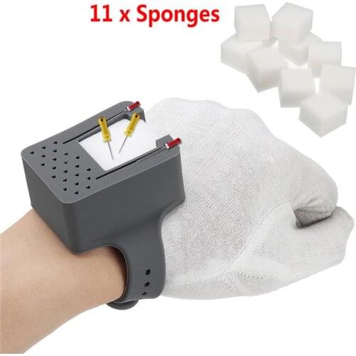 1 Set Wrist Watch with 11 Sponge Blocks Endo Measuring Block Endodontic Files Drill Stand Holder Ruler Autoclavable Dental Lab
