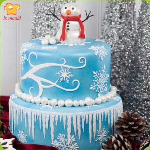 New Snowflake Icicle Fondant Moulds Sugar Lace Silicone Molds Silicone Lace Mat Fondant Lace Trim Mould