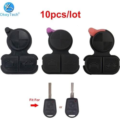 OkeyTech For BMW Series 3 5 7 E38 E39 E36 Z3 Z4 Z8 X3 X5 Rubber Key Pad Replacement Car Key Shell Case Fob 3 Button Repair Pad