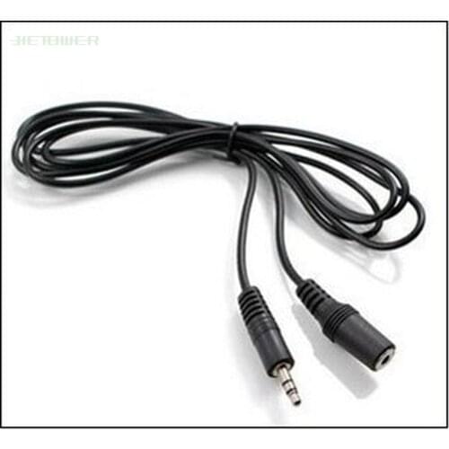 Wholesales black 1.1M Stereo Audio Extension Cable 3.5mm Male to Female Free shipping 100pcs/lot