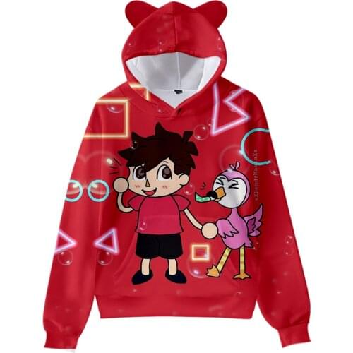 Cool WAMNI AlbertsStuff Flamingo Cat Ear Hoodie Kawaii 3D Hoodies Cosplay Hoody Hip Hop Pullover Tops Womens Girl Tops