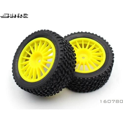 SN-RC 160780-YE 1:10 RCAccessories RALLY TYRE SET-REAR- PREGLUE YE(2)