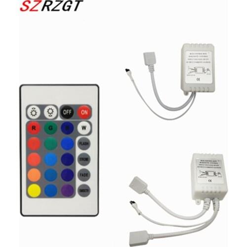 Led Controller 24 Keys LED IR RGB Controler box 1 to 2 Controller IR Remote Dimmer DC12V For RGB 3528 5050 LED Strip Lights