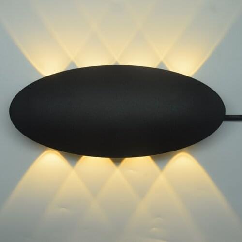 LED street light LED simple and creative waterproof wall lamp 110V 220V 4W 6W 8W oval wall lamp indoor and outdoor corridor