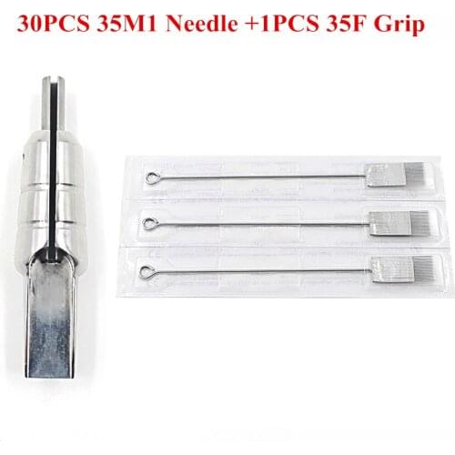 EZ 30 pc Magnum Tattoo Needles 35M1 with 1 pc 316 Stainless Steel Magnem bullet tubes 35F Tattoo Grip tattoo supply 1 set/lot