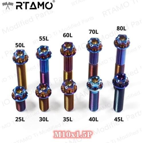 Motorcycle Titanium Bolts Torx Flanged Race Spec Head Screws M10x20/25/60mmx1.5P