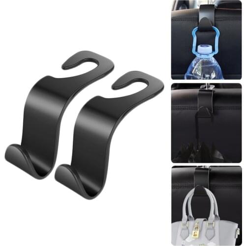 2pcs Universal Car Seat Hook Back Seat Hidden Hanger for Haning Bags Masks Water Bottles Storage Hanger Car Interior Accessories