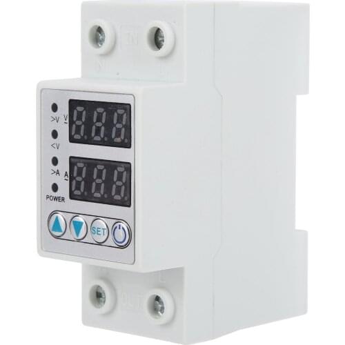 Overvoltage Undervoltage Protector LED Adjustable Self-Reset Current Protector AC 220V