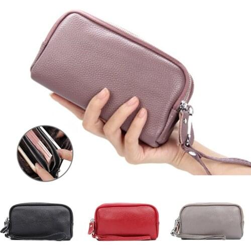 Womens Wallet 3 Layer Leather Phone Bag Long Wallet Three-Layer Zipper Coin Card Key Purse for Womens Bank Card Holder Pack
