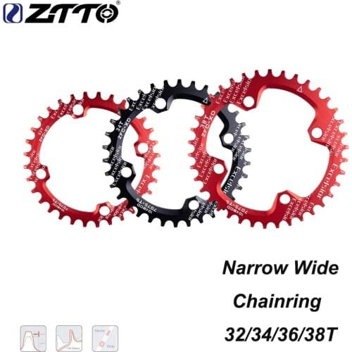 ZTTO single speed 1x system Narrow Wide chainring 104 BCD ROUND 32T 34T 36T 38Tfor MTB 11s 10s 9s 1*11 Crankset Chainwheel Ring