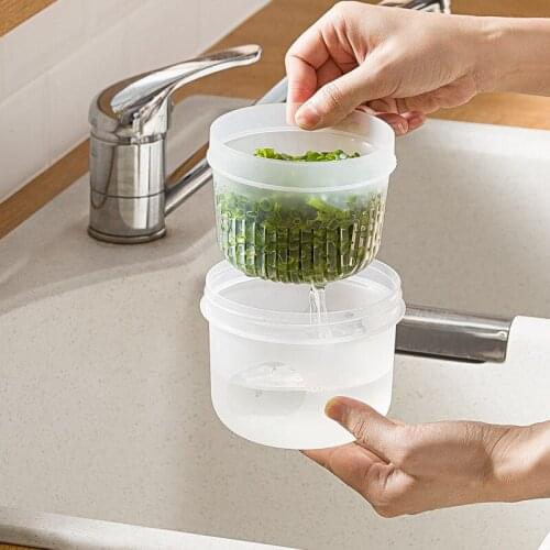 1PC Drain Fresh Box Compartmentalized Garlic Onion Storage Box Refrigerator Fresh-keeping Bowl Kitchen Washing Vegetable Basket