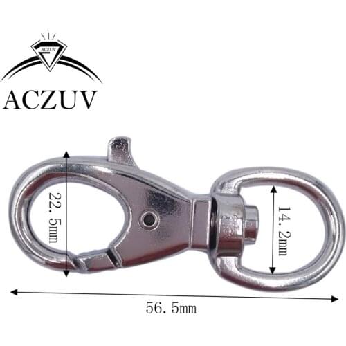 100pcs Rhodium Plated 56mm Metal Swivel Lobster Clasp Snap Hook fit Purse Chain Keychains Handbag Buckles DIY Accessories SLC010