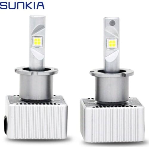2pcs/set SUNKIA White 6000k D1S D2S D3S D4S D5S 70w 7200LM Car LED Headlight Car Styling 12V DC Waterproof Auto LED Headlamp